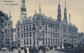 -amsterdam  1906  veel volk  kon postkantoor  beschikbaar voor biedingen