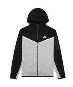Nike Tech Fleece Full zip hoodie Black D.Grey Heather White, Kleding | Heren, Sportkleding, Nieuw, Maat 52/54 (L), Algemeen, Nike tech