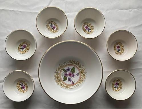 Flora Keramiek Gouda Holland - Zevendelig pindastel, Antiek en Kunst, Antiek | Keramiek en Aardewerk, Ophalen of Verzenden