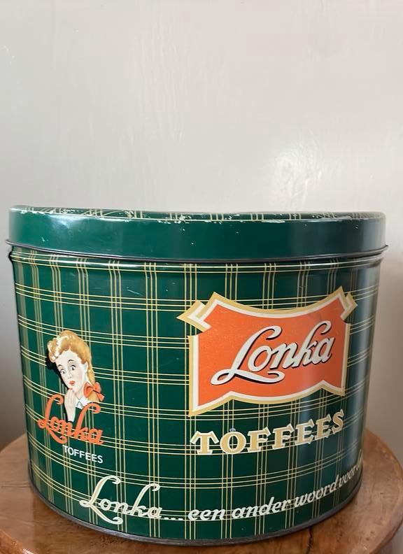 Vintage toffeeblik Lonka, Verzamelen, Blikken, Gebruikt, Overige, Ophalen of Verzenden