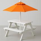 Houten picknicktafel voor kinderen met parasol, Tuin en Terras, Picknicktafels, Kinderpicknicktafel, Ophalen of Verzenden, Zo goed als nieuw