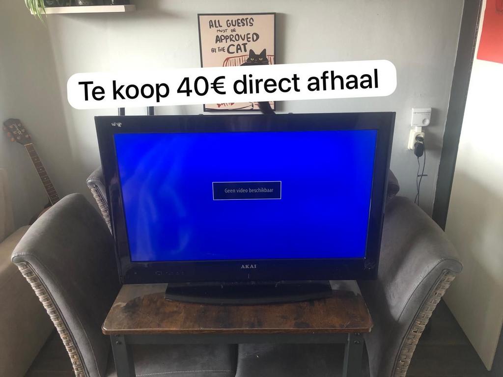 Akai TV - Geen Afstandsbediening, Wel Hand Switches, Gebruikt, LCD, Minder dan 40 cm, Ophalen