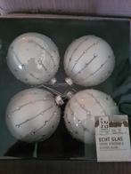 Glazen kerstballen, parelmoer wit met zilver, Diversen, Kerst, Ophalen, Nieuw