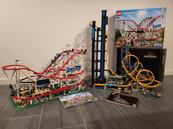 Lego 10261 coaster met motor + lego 10303 loop coaster, Kinderen en Baby's, Speelgoed | Duplo en Lego, Zo goed als nieuw, Lego