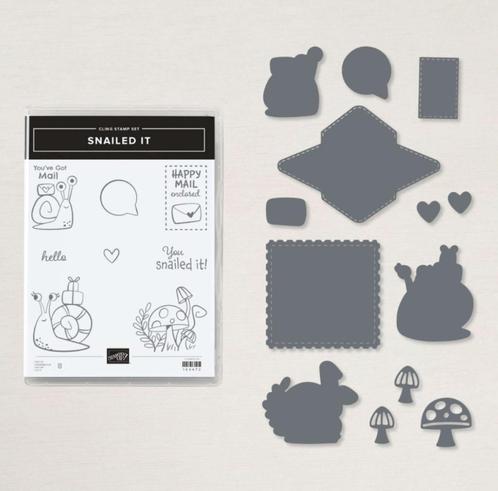 Stampin' Up! bundel Snailed it Slak Paddenstoel, Hobby en Vrije tijd, Kaarten | Zelf maken, Zo goed als nieuw, Overige typen, Dieren