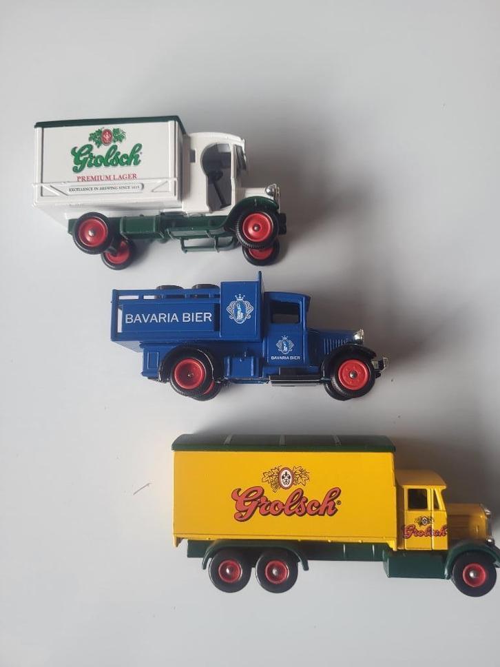 BIER TRUCKS - 141 M - NEDERLAND 3 STUKS., Verzamelen, Biermerken, Nieuw, Reclamebord, Plaat of Schild, Grolsch, Ophalen