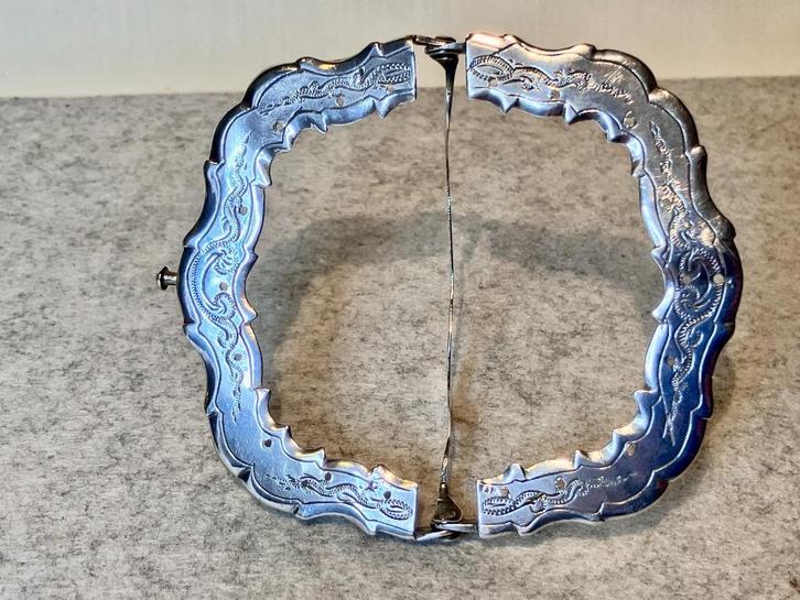 Zilveren tasbeugel Schoonhoven 1878 – gegraveerd, Antiek en Kunst, Antiek | Goud en Zilver, Zilver, Verzenden