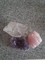 Mineralen Set 7st:Rozenkwarts, Amethist, Bergkristal & Agaat, Verzamelen, Mineralen en Fossielen, Ophalen of Verzenden, Mineraal