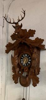 Klok grote vintage jachtstijl koekoeksklok uit Zwarte Woud, Ophalen of Verzenden