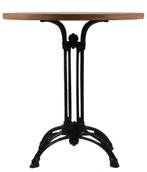Teakhouten tafel met gietijzer onderstel rond 70 cm, Huis en Inrichting, Tafels | Eettafels, 50 tot 100 cm, Rond, Nieuw, Overige materialen
