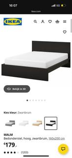 Zwarte Malm Bedframe - IKEA, Ophalen, Gebruikt, Zwart, Tweepersoons