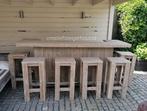 Steigerhouten bar buitenbar met krukken steigerbuis mancave, Huis en Inrichting, Barren, Ophalen of Verzenden, Nieuw