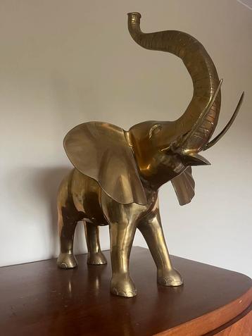 Hele gave XL MESSING OLIFANT koper zware kwaliteit  beschikbaar voor biedingen