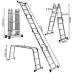 multifunctionele ladder met 12 treden, Ophalen, Gebruikt, 2 tot 4 meter