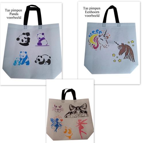 Kinderfeestje - Pimp een tas pakket voor 10 kinderen, Hobby en Vrije tijd, Knutselen, Nieuw, Knutselwerk, Ophalen of Verzenden
