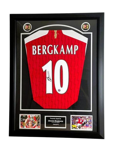 Dennis Bergkamp Arsenal 23/24 Gesigneerd Ingelijst Shirt, Verzamelen, Sportartikelen en Voetbal, Nieuw, Shirt, Buitenlandse clubs
