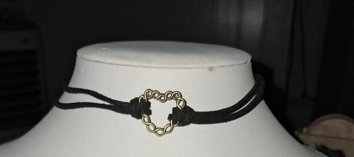 Leuke nieuwe zwarte ketting. chocker met hart, Sieraden, Tassen en Uiterlijk, Kettingen, Nieuw, Overige materialen, Zwart, Verstelbaar