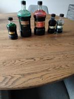 Antiek/Vintage flessen inkt rode, groene en blauwe inkt., Ophalen