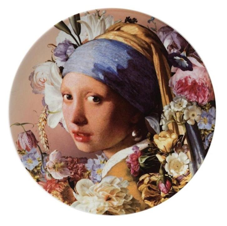 Nieuw, Heinen Delfts Blauw, Wandbord Meisje met de parel, Huis en Inrichting, Woonaccessoires | Wanddecoraties, Zo goed als nieuw