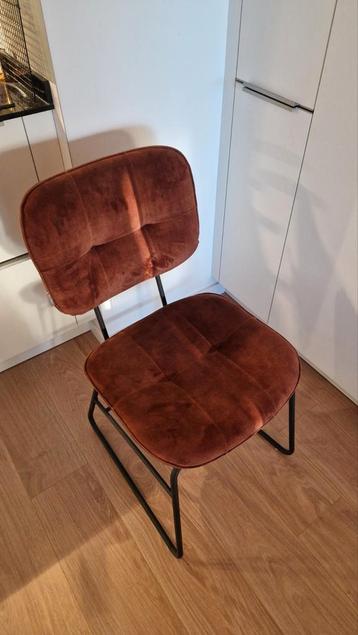 4 Bruine Velvet Eetkamerstoelen - Label51 beschikbaar voor biedingen