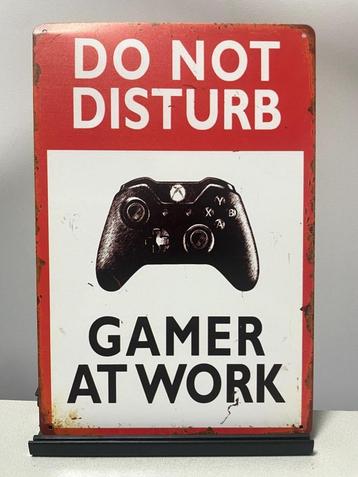 Gamer At Work metalen wandbord (Old Look) beschikbaar voor biedingen