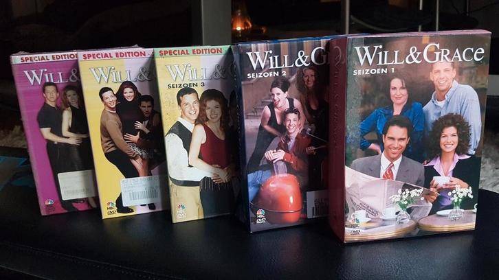 Will & Grace - DVD box - Seizoen 1 t/m 5, Cd's en Dvd's, Dvd's | Komedie, Zo goed als nieuw, Romantische komedie, Boxset, Alle leeftijden