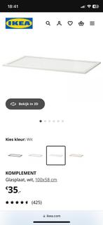IKEA Komplement glasplaat wit 100x58, Ophalen, Nieuw, 50 tot 100 cm, Minder dan 100 cm
