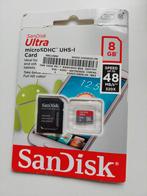 Scandisk Ultra MicroSDHC Card 8 GB met card reader, Audio, Tv en Foto, Fotografie | Geheugenkaarten, Nieuw, MicroSDHC, Ophalen of Verzenden