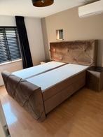 Boxspring 180x200 velvet bruin, Ophalen, Zo goed als nieuw, Tweepersoons
