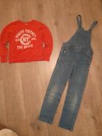 Tuinbroek spijkerstof en trui maat 140/146, Ophalen of Verzenden, Zo goed als nieuw, Meisje, Trui of Vest