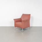 1x Leolux Mayuro Fauteuil Oudroze Leer - Chroom Frame, Huis en Inrichting, Minder dan 75 cm, Ophalen of Verzenden, Zo goed als nieuw
