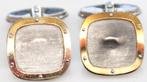 Paar Schitterende Bicolor Zilveren Manchetknopen, Sieraden, Tassen en Uiterlijk, Manchetknopen, Verzenden, Zo goed als nieuw, Zilver