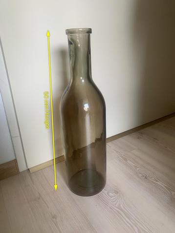 Mooie Mica fles vaas bruin/oker glas 50 cm hoog. D beschikbaar voor biedingen