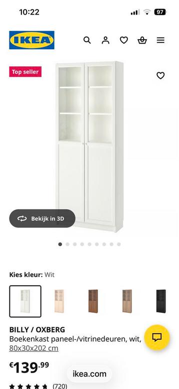 IKEA - Billy / Oxberg boekenkast - afbeelding 5