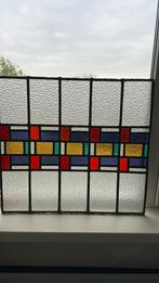 Antiek glas in lood raam met mooie kleuren, Ophalen