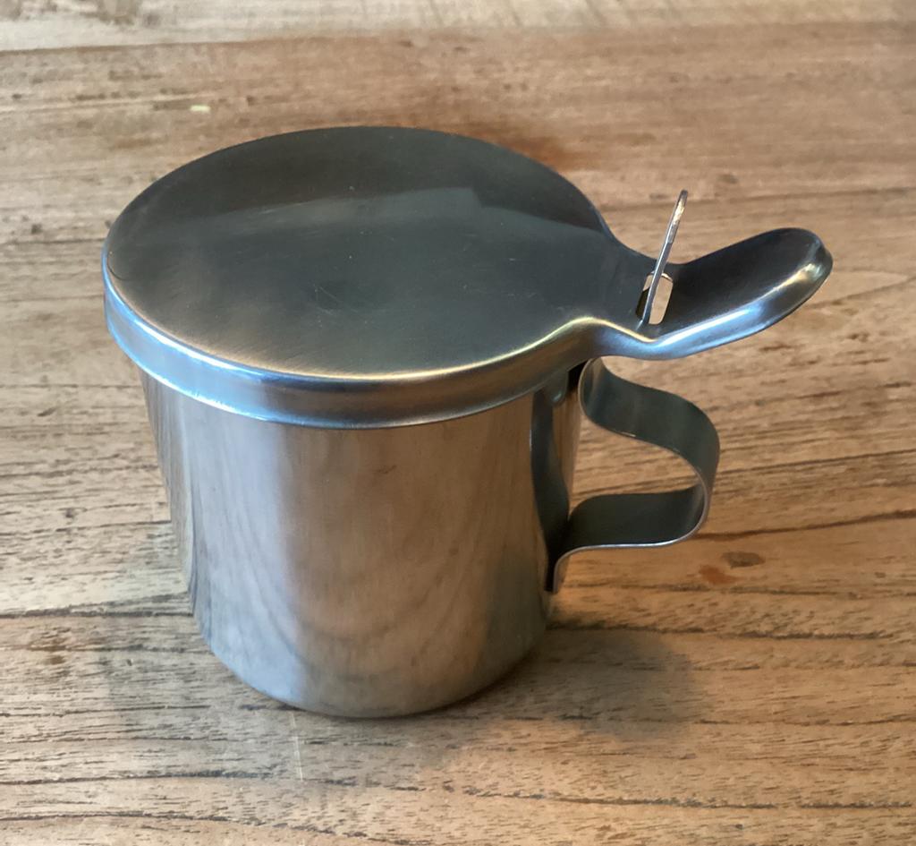 RVS sputumbeker met deksel, Sport en Fitness, Ophalen, Gebruikt