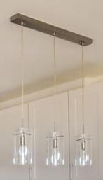 hanglamp met 3 glazen kokers (halogeen), Ophalen of Verzenden, Zo goed als nieuw, 50 tot 75 cm, Glas