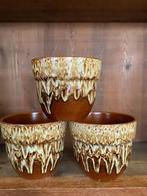 Set vintage bloempotten ,mooi vlammend glazuur diameter 16cm, Antiek en Kunst, Antiek | Keramiek en Aardewerk, Ophalen of Verzenden