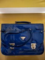 VINTAGE LAPTOPTAS/ SCHOOLTAS. —  LAKLEER. —  KONINGSBLAUW..., 40 tot 60 cm, Gebruikt, 20 tot 30 cm, Blauw