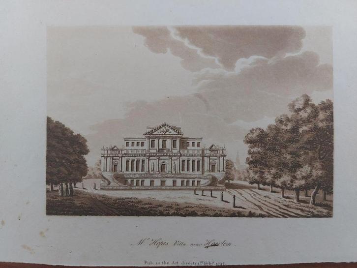 04 / Villa Welgelegen in Haarlem uit 1795, Antiek en Kunst, Kunst | Litho's en Zeefdrukken, Ophalen of Verzenden
