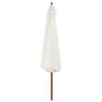 Parasol met houten paal 350 cm zandwit, Tuin en Terras, Parasols, Ophalen of Verzenden, Nieuw, Stokparasol