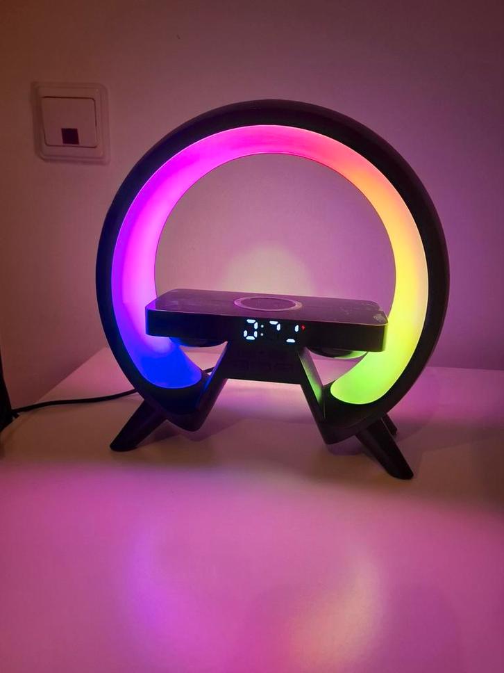 Wake-up Light Wekker met Draadloze Oplader, Huis en Inrichting, Lampen | Tafellampen, Zo goed als nieuw, Minder dan 50 cm, Kunststof