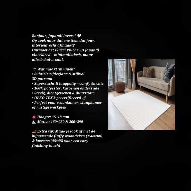 Fluffy Japandi vloerkleden NIEUW (ZACHT AANVOELEND), Huis en Inrichting, Stoffering | Tapijten en Kleden, Nieuw, Rechthoekig, Ophalen of Verzenden