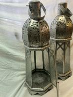 Set van 2 metalen lantaarns, Ophalen, Gebruikt, 50 tot 75 cm, Metaal