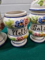 Voorraadpotten met bloem decor vier stuks, Ophalen of Verzenden