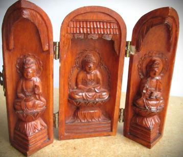 Buddha~Japanse Oud Buxushouten look  open Boeddha doos beschikbaar voor biedingen