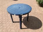 Tuintafel, hoog, blauw, Tuin en Terras, Ophalen of Verzenden, Gebruikt, Rond, Kunststof