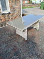Tuintafel met glasplaat, Tuin en Terras, Tuintafels, Ophalen, Gebruikt, Rechthoekig, Aluminium