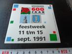stickers Winschoten 600 jaar Feestweek 11 tm 15 sept. 1991 *, Verzamelen, Stickers, Ophalen, Zo goed als nieuw, Overige typen