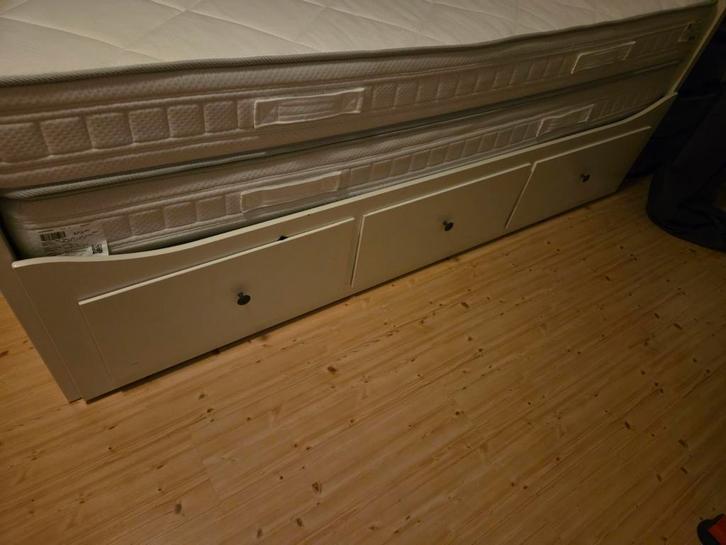 Onderschuifbed 80x200 160x200, Huis en Inrichting, Slaapkamer | Bedden, Zo goed als nieuw, Tweepersoons, 160 cm, Hout, Wit, Ophalen of Verzenden